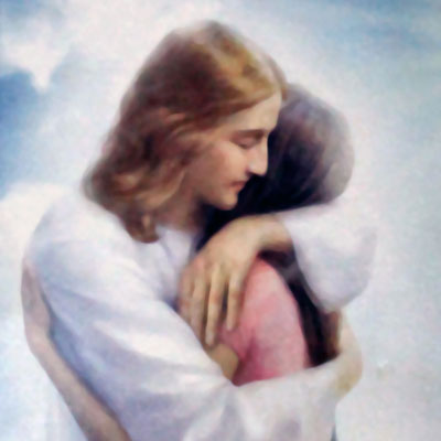 jesus hug a woman